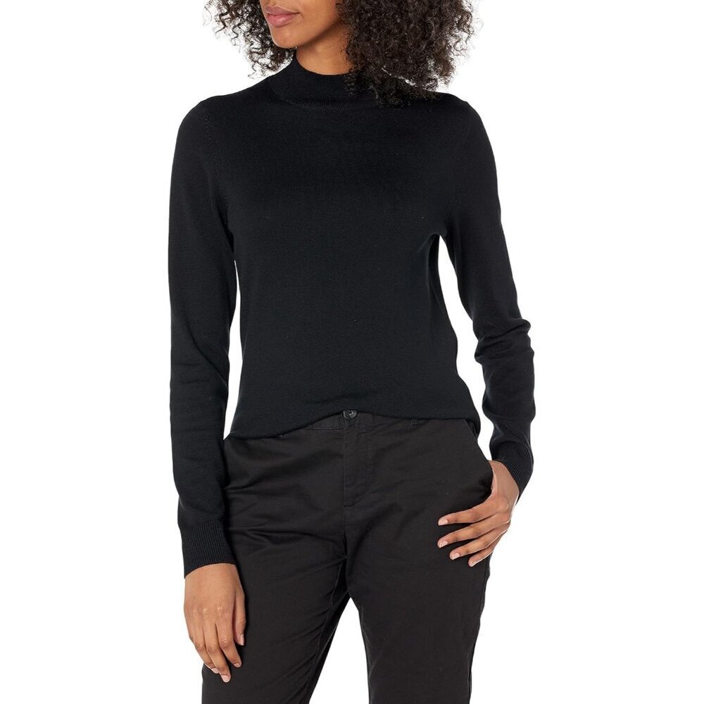 Women's Plus Size Lightweight Cotton Modal Mockneck Sweater Casual Classic